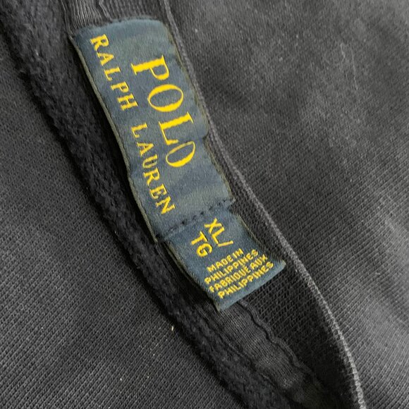 Polo Ralph Lauren Mens Navy Blue Fleece Crew neck Sweatshirt XL Neon Green Logo - Picture 6 of 9